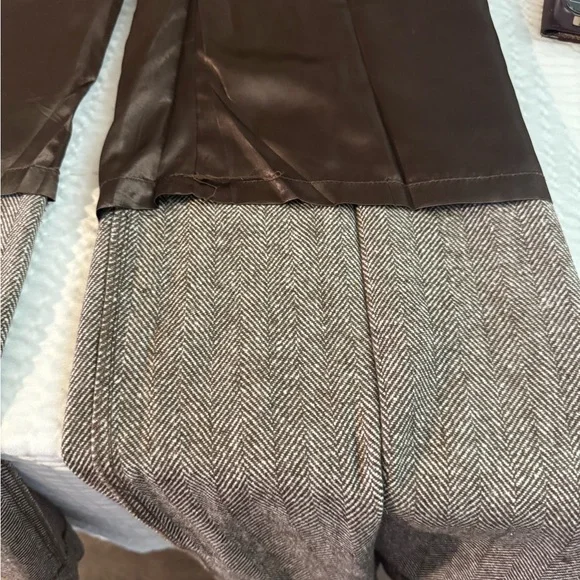 Tulle Brown Herringbone Pants - Picture 11 of 14
